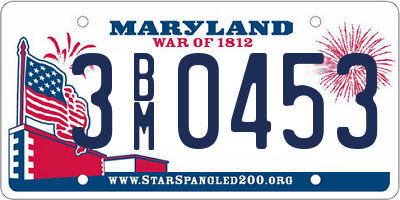 MD license plate 3BM0453