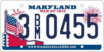 MD license plate 3BM0455