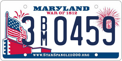 MD license plate 3BM0459