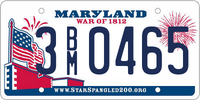 MD license plate 3BM0465