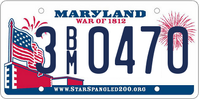 MD license plate 3BM0470