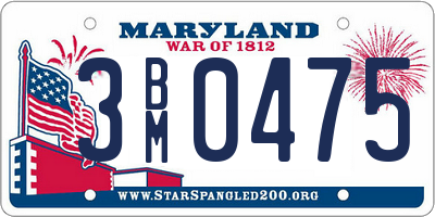 MD license plate 3BM0475