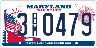 MD license plate 3BM0479