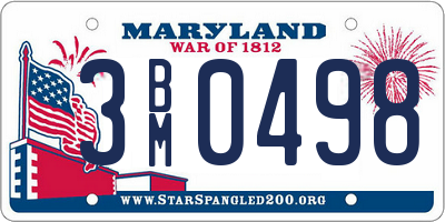 MD license plate 3BM0498