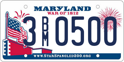 MD license plate 3BM0500