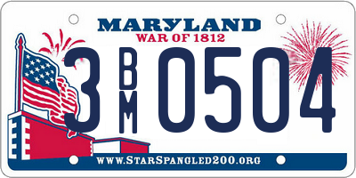 MD license plate 3BM0504