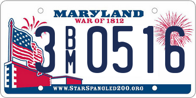 MD license plate 3BM0516