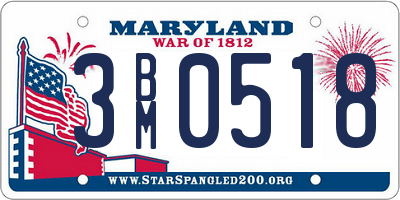 MD license plate 3BM0518