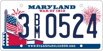 MD license plate 3BM0524
