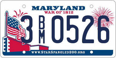 MD license plate 3BM0526