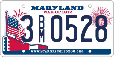 MD license plate 3BM0528