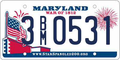 MD license plate 3BM0531