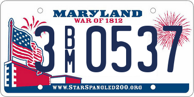 MD license plate 3BM0537