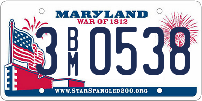 MD license plate 3BM0538