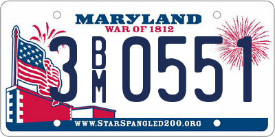 MD license plate 3BM0551