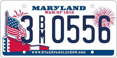MD license plate 3BM0556