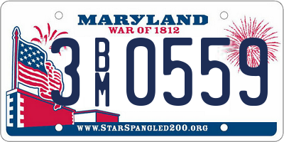 MD license plate 3BM0559