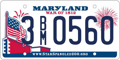 MD license plate 3BM0560