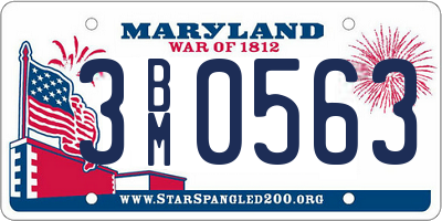 MD license plate 3BM0563