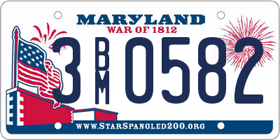 MD license plate 3BM0582