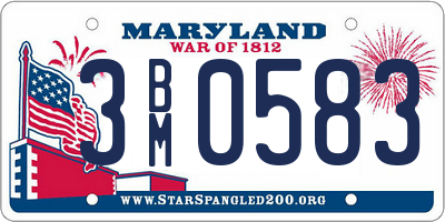 MD license plate 3BM0583