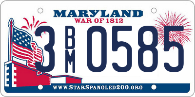 MD license plate 3BM0585