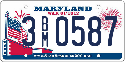 MD license plate 3BM0587