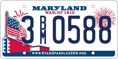 MD license plate 3BM0588