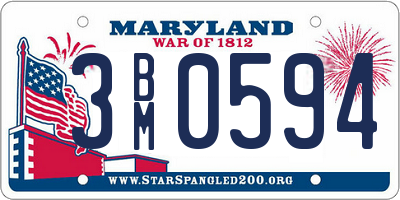 MD license plate 3BM0594