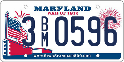 MD license plate 3BM0596