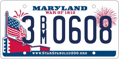 MD license plate 3BM0608