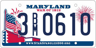 MD license plate 3BM0610