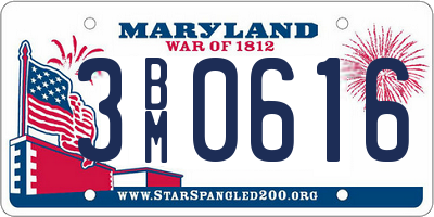 MD license plate 3BM0616