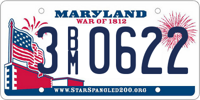 MD license plate 3BM0622