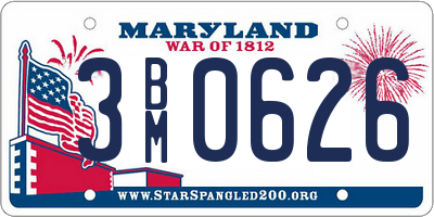 MD license plate 3BM0626