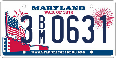 MD license plate 3BM0631