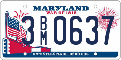 MD license plate 3BM0637