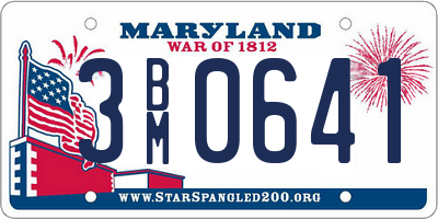 MD license plate 3BM0641