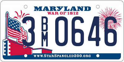 MD license plate 3BM0646