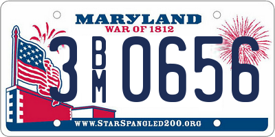 MD license plate 3BM0656