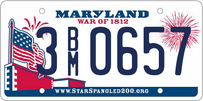 MD license plate 3BM0657