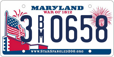 MD license plate 3BM0658
