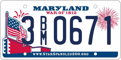 MD license plate 3BM0671