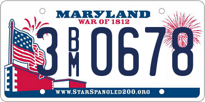 MD license plate 3BM0678