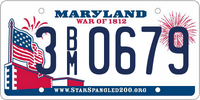 MD license plate 3BM0679