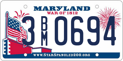 MD license plate 3BM0694