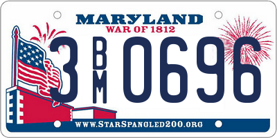 MD license plate 3BM0696