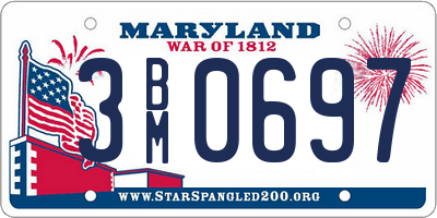 MD license plate 3BM0697