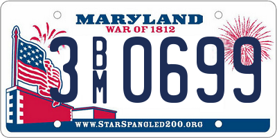 MD license plate 3BM0699