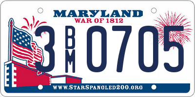MD license plate 3BM0705